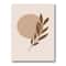 Designart - Abstract Terracotta Sun & Moon With Tropical Leaf - Modern Canvas Wall Art Print